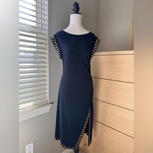 Michael Kors Navy Dress with Gold Studs